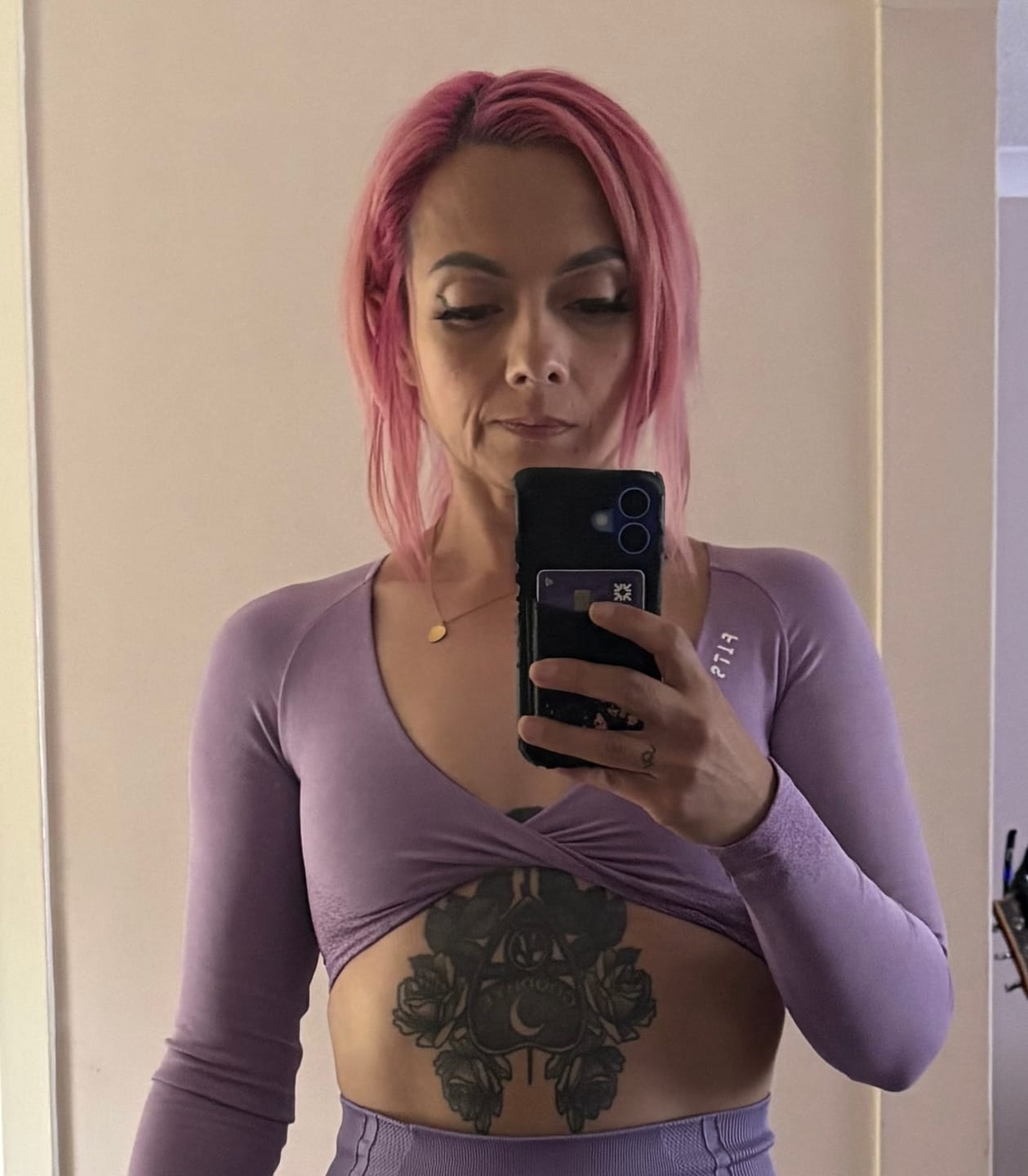 Customer photo review of Long Sleeve Wrapped Front Top