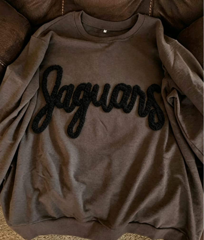 Customer photo review of Custom College Chenille Team Name Embroidered Sweatshirt | Gifts for Sports Mom