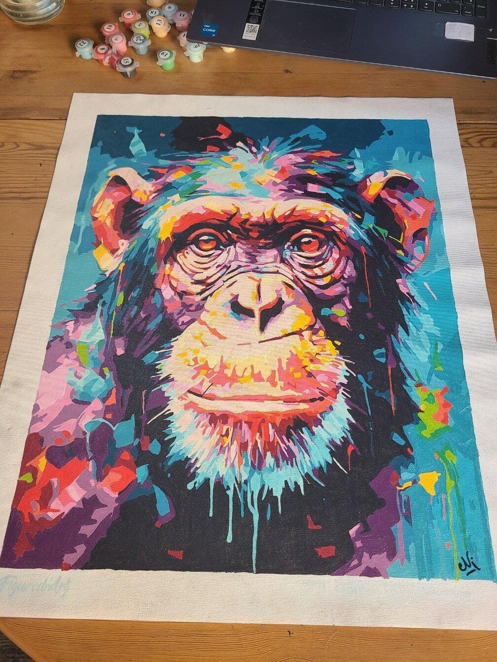 Customer photo review of Chimpanzé Coloré Abstrait