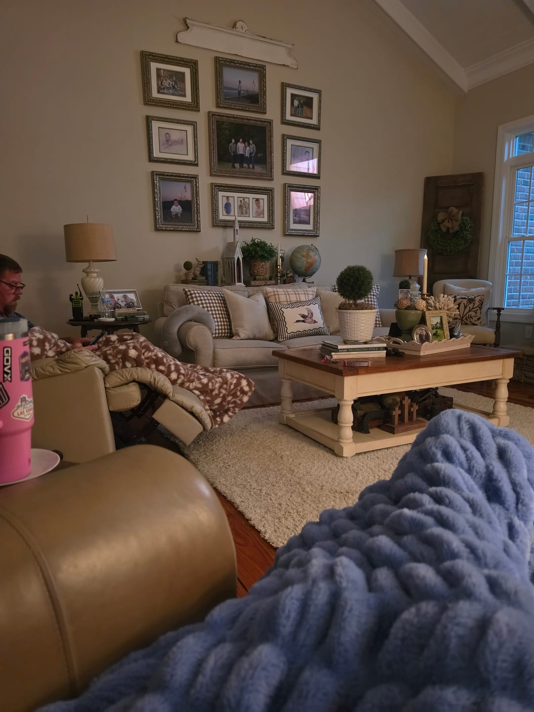 Customer photo review of Hugs Light Caribbean Blue Blanket