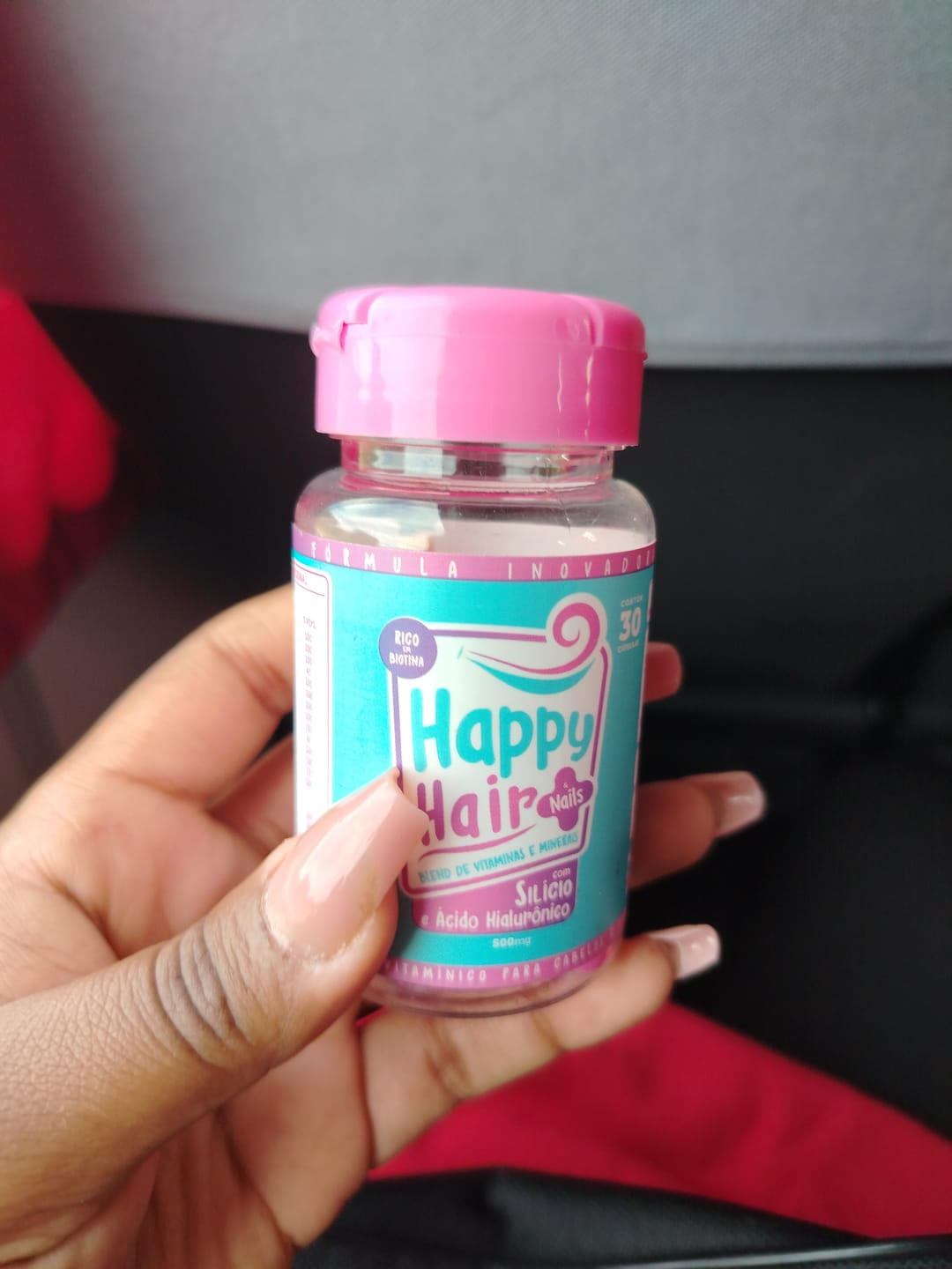 Customer photo review of Happy Hair 3 Potes + 1 Melatonina Grátis