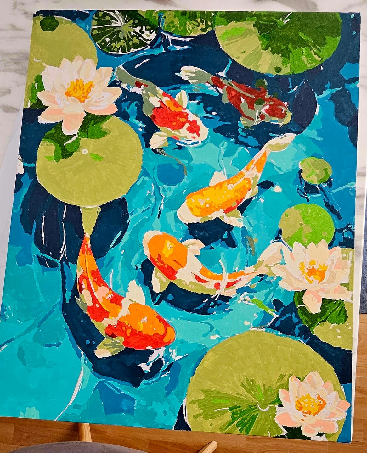 Customer photo review of Koi pond | Paint by Number