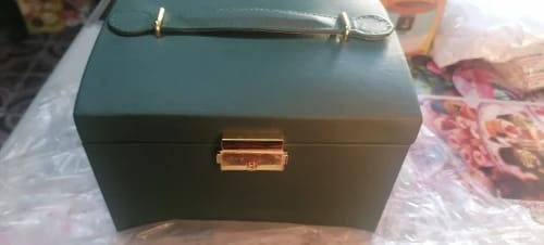 Customer photo review of Drawer Jewelry Box – Three Layer Leather Lockable Case