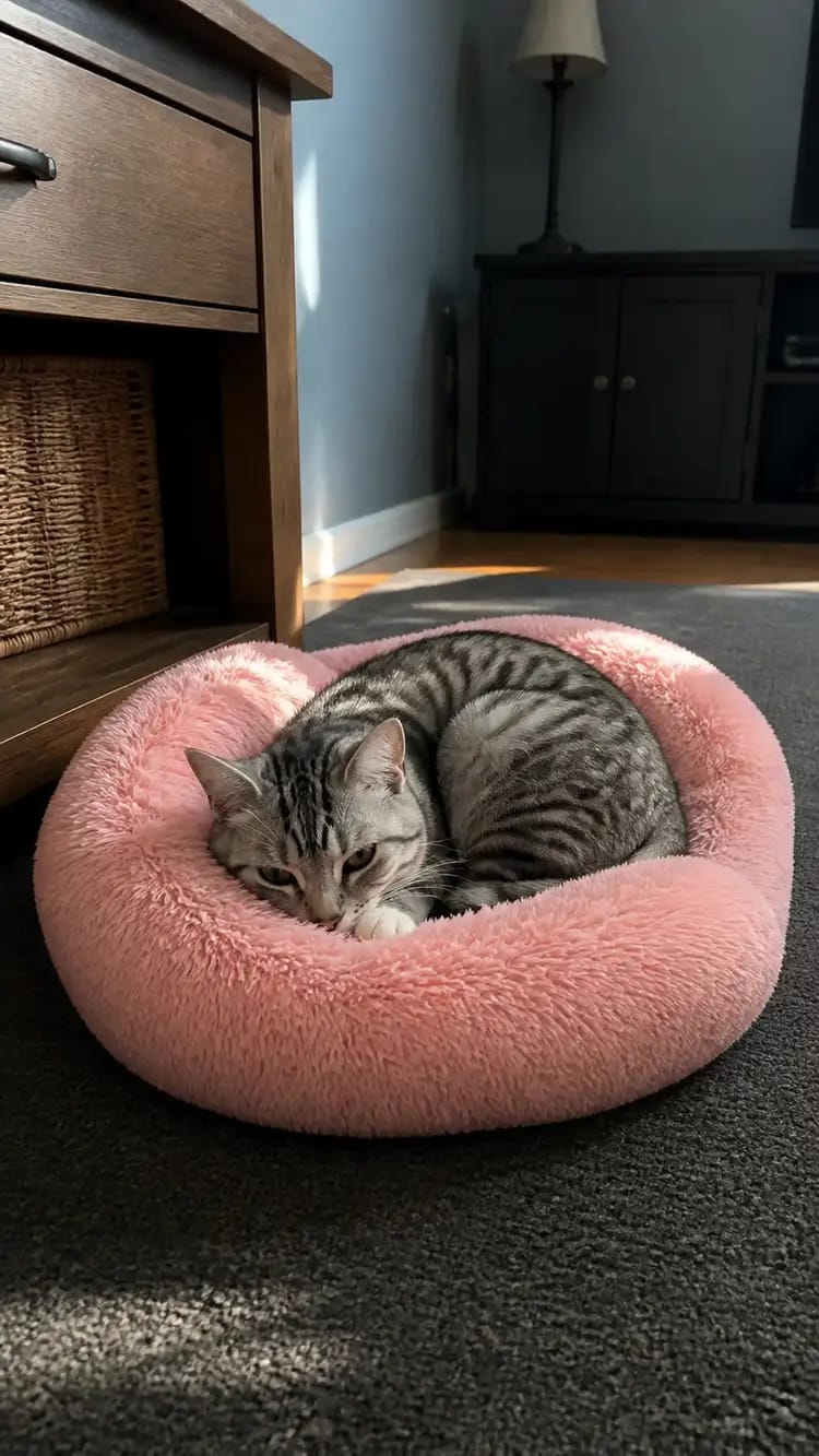 Customer photo review of SnuggleSoft Orthopedic Calming Pet Bed