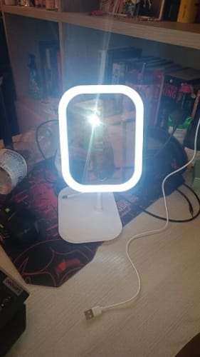 Customer photo review of LED Vanity Mirror – Touch Control Desktop Dressing Mirror