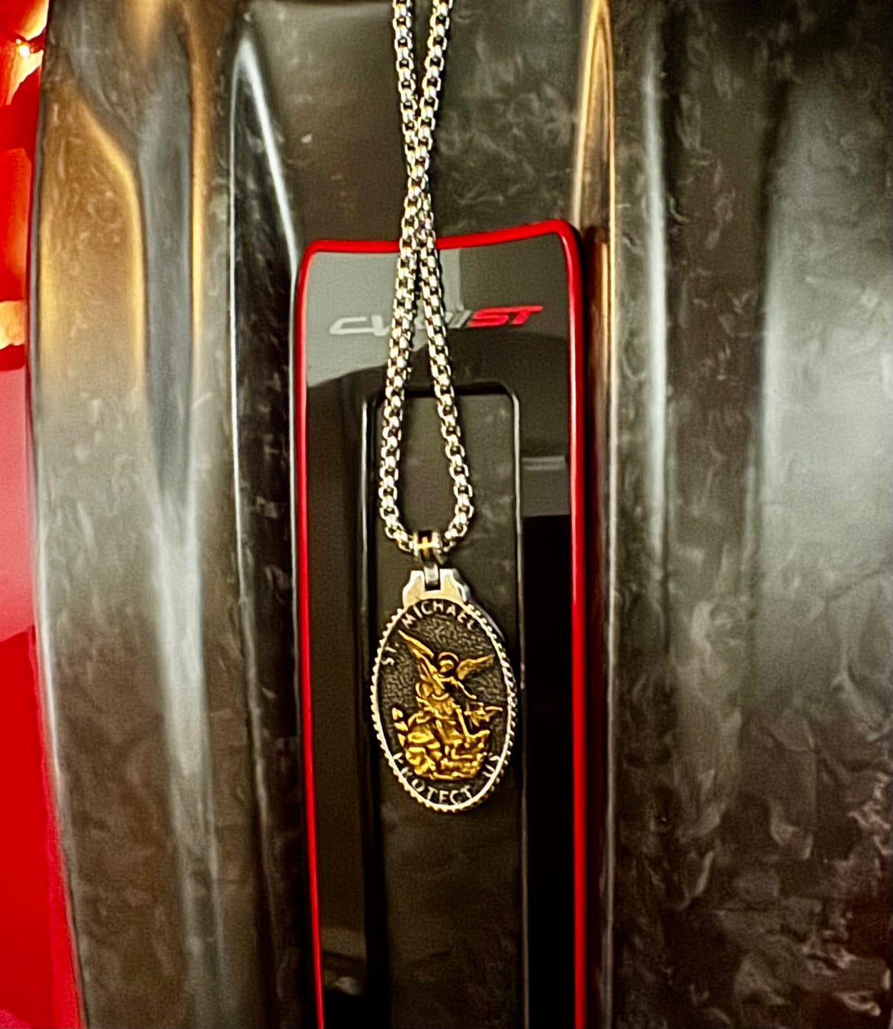 Customer photo review of ST. MICHAELS BADGE.