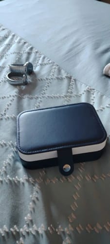 Customer photo review of Mini Jewelry Box – Velvet Lined Travel Case for Rings & Earrings