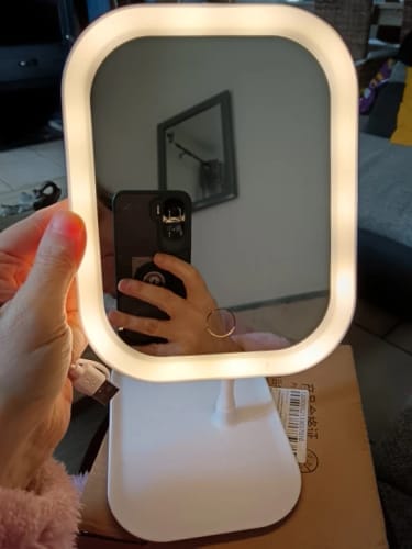 Customer photo review of LED Vanity Mirror – Touch Control Desktop Dressing Mirror
