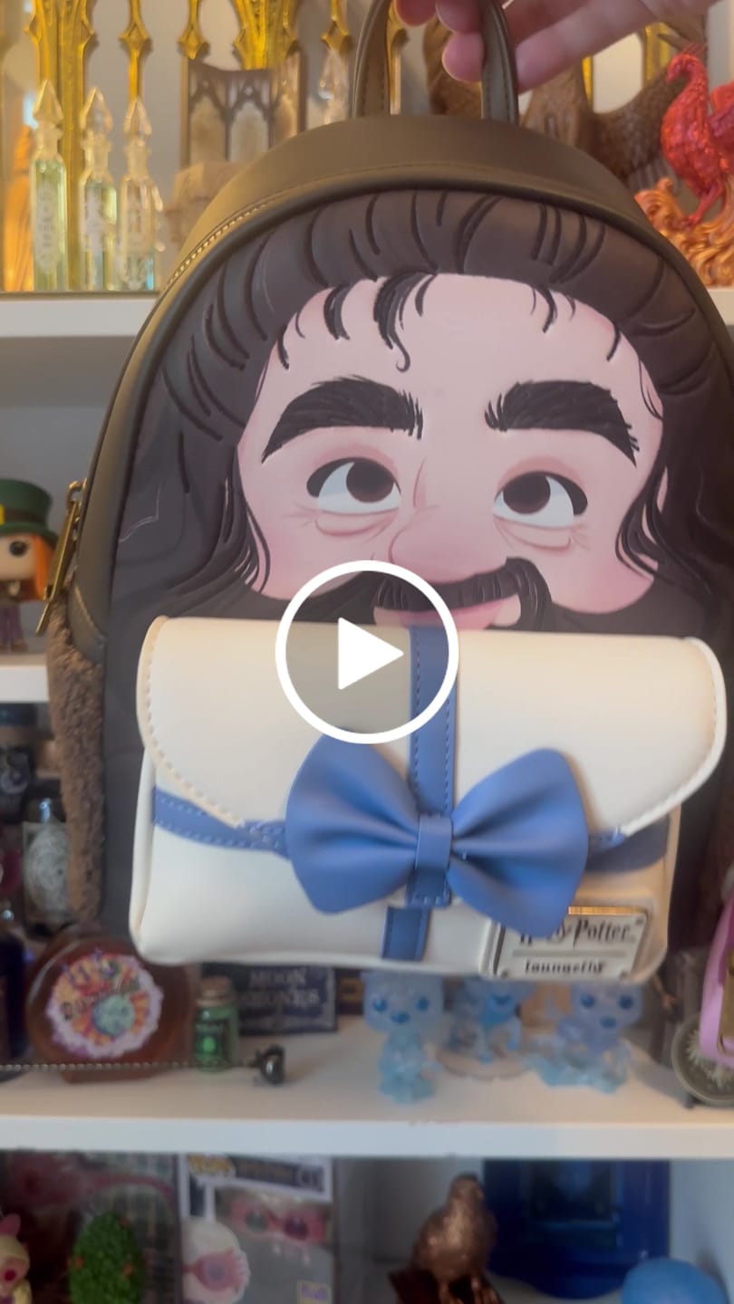 Customer video review of Loungefly Warner Brothers Harry Potter Hagrid Birthday Cake Cosplay Mini Backpack with Coin Bag