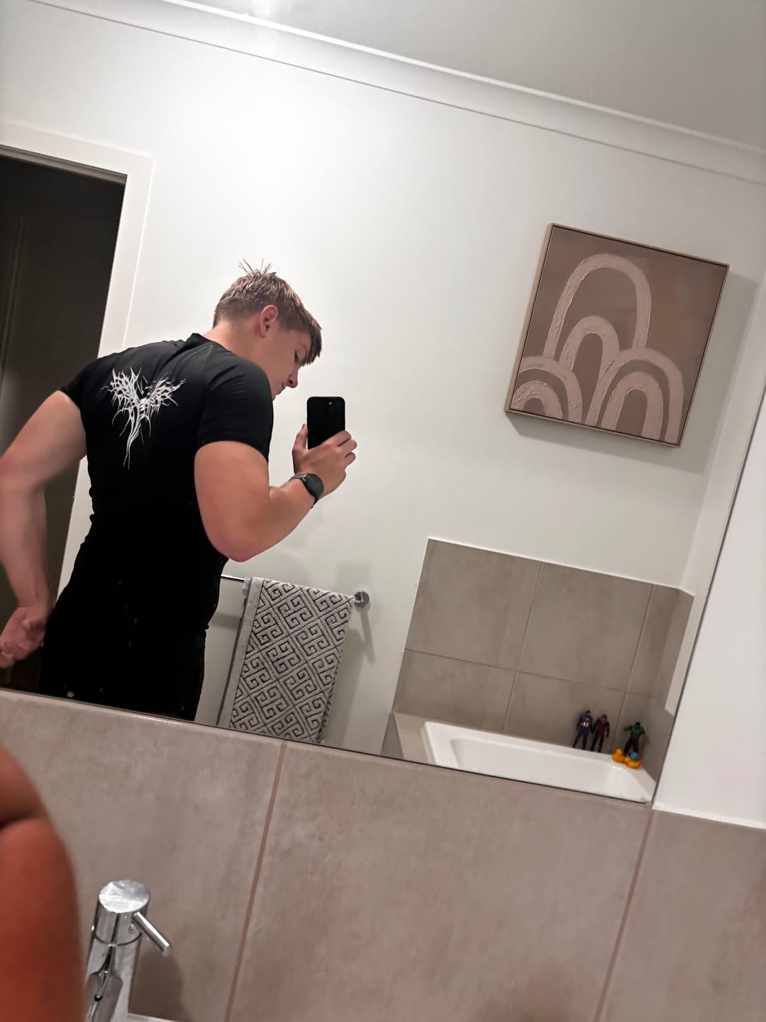 Customer photo review of UC023 Envy Compression Tee - Black