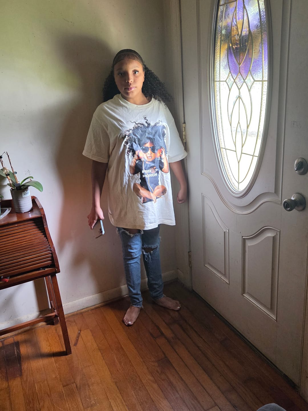 Customer photo review of The Miles Tee
