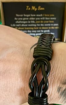 Customer photo review of Birthday Gift for Men | Bracelet with Milestone Year Card