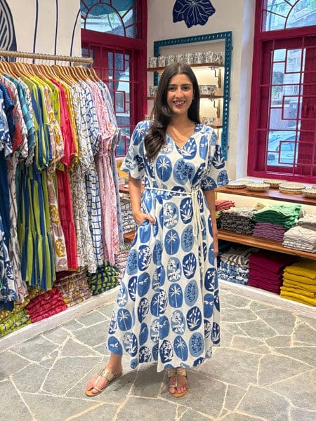 Customer photo review of Zafira Cotton Wrap-Around Dress