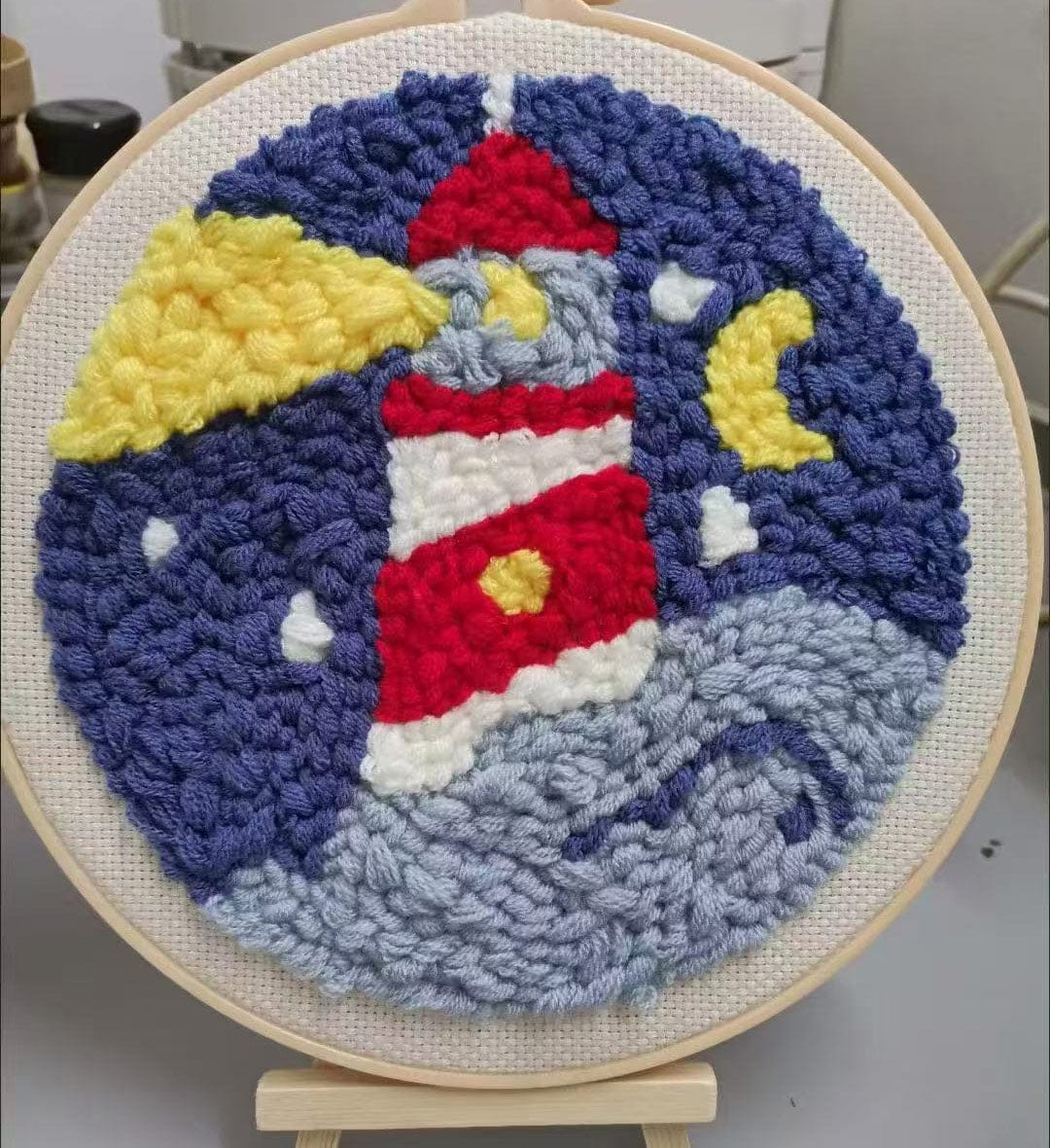 Customer photo review of Punch Needle Kit - Lighthouse at Night