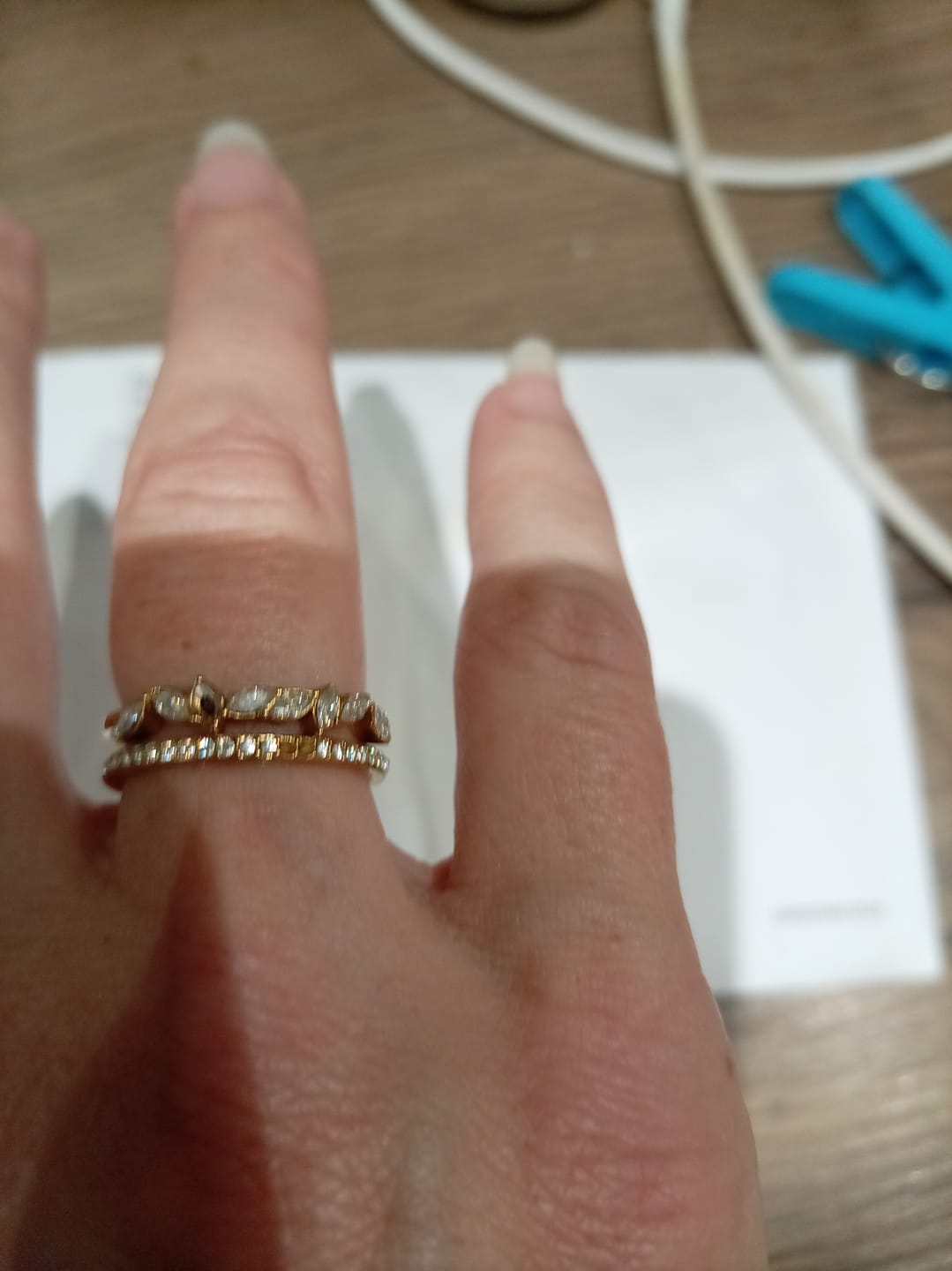 Customer photo review of 18K Gold Mia Crystal Ring