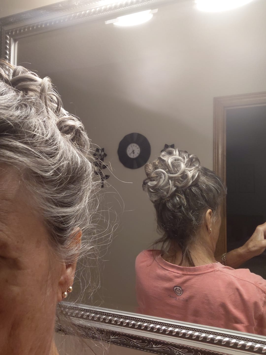 Customer photo review of Messy Bun Hair Piece – Curly Synthetic Hair Bun