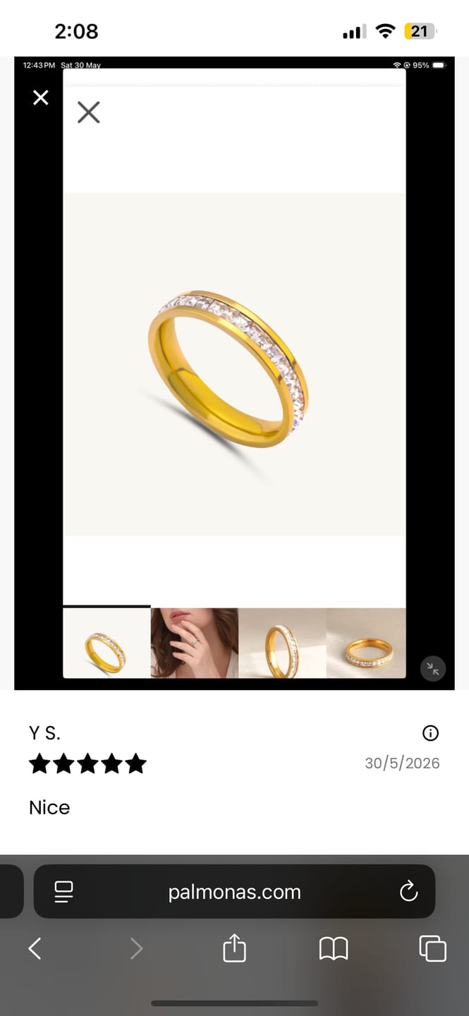 Customer photo review of Stones Band Ring