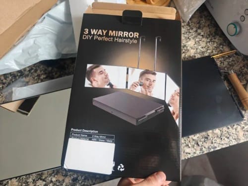 Customer photo review of Trifold Makeup Mirror – 360° Adjustable Travel Vanity Mirror