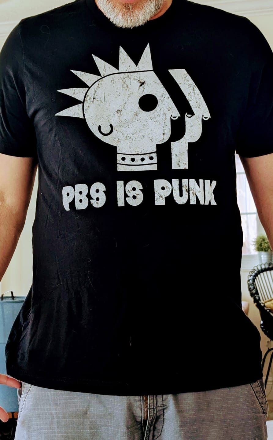 Customer photo review of PBS is Punk Distressed Tee