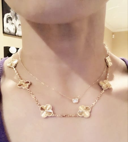 Customer photo review of Vintage Alhambra 10 Motifs Necklace Engraved