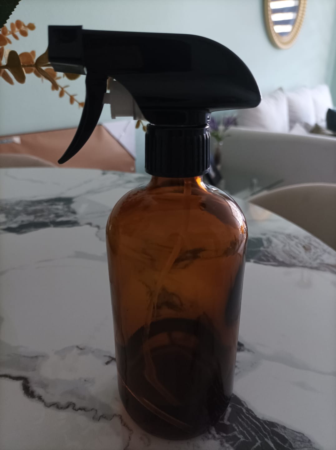 Customer photo review of Botellas de Spray de Vidrio Ambar 500ml Paquete 2 Botellas Recargables con Base de Madera