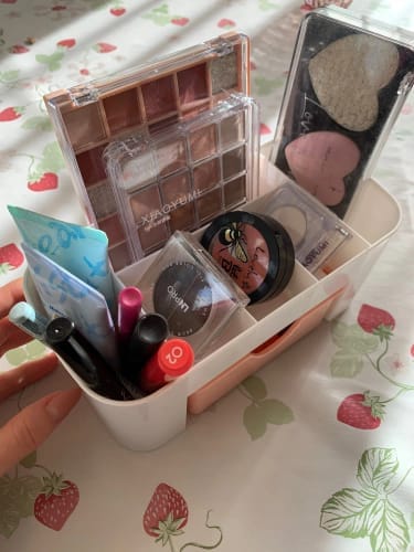 Customer photo review of Makeup Organizer with Drawer – Acrylic Brush and Lipstick Holder