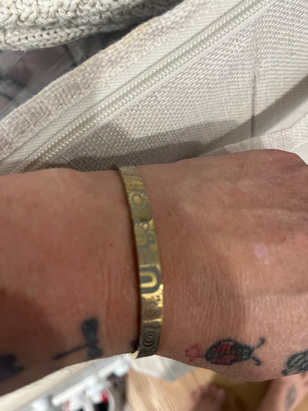 Customer photo review of Aboriginal Art Cuff Bangle