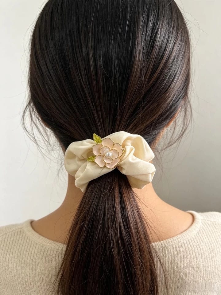Customer photo review of Ivory Camellia Scrunchie