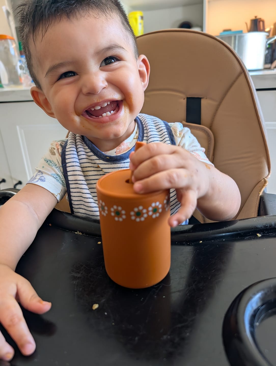 Customer photo review of PRE ORDER (Read Description) Mexican Clay Plate Baby Mexican Inspired Silicone Barro Meal Set