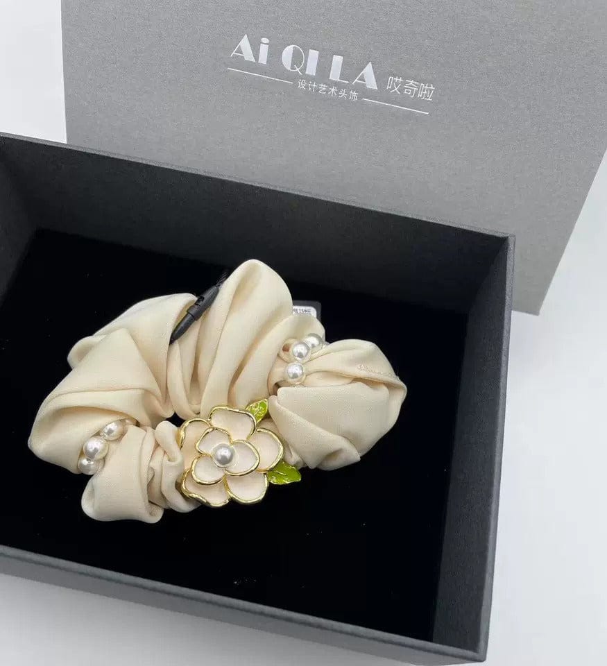 Customer photo review of Ivory Camellia Scrunchie