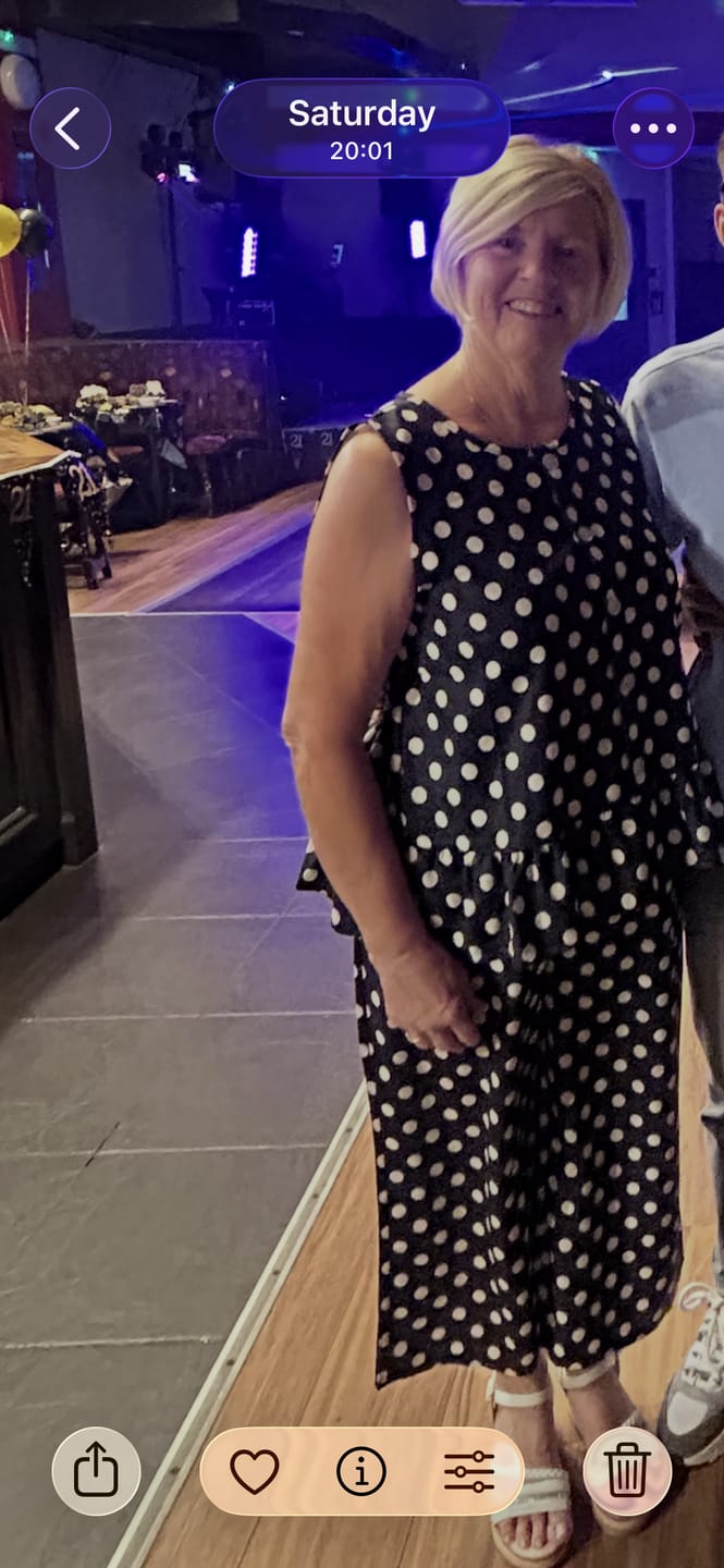 Customer photo review of Olivia Navy Polka Frill Hem Top Set
