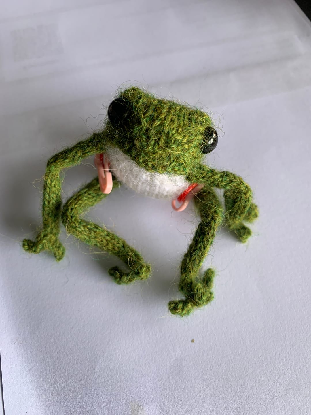 Customer photo review of Five Little Frogs Knitting Kit