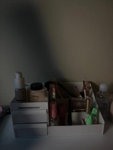Customer photo review of Makeup Storage Drawer – Plastic Desktop Cosmetics Shelf