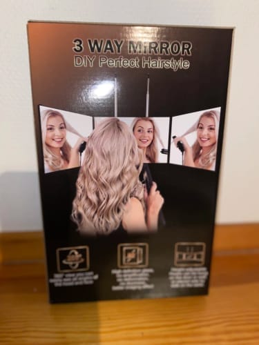 Customer photo review of Trifold Makeup Mirror – 360° Adjustable Travel Vanity Mirror