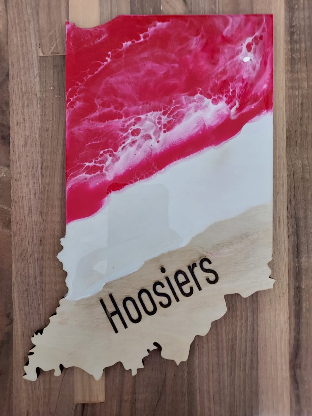 Customer photo review of Unfinished Wood Indiana Shape - State - Craft - up to 46" DIY