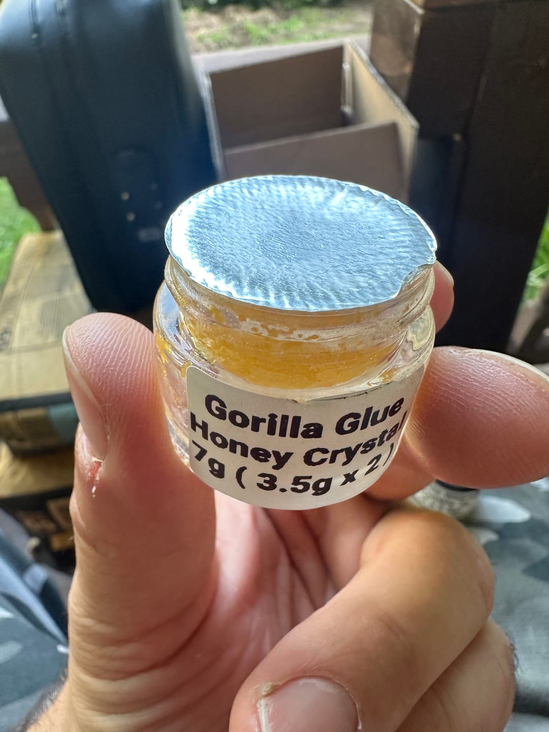 Customer photo review of Legendary Honey Crystal Gorilla Glue 3.5G (BOGO)