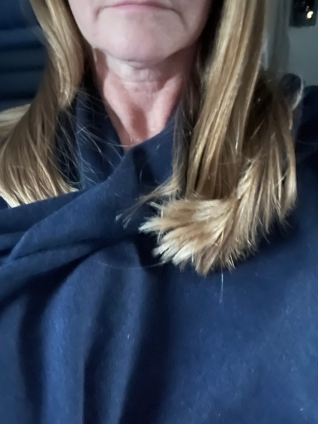 Customer photo review of Brand New Navy Recycled Cashmere Luxury Wrap