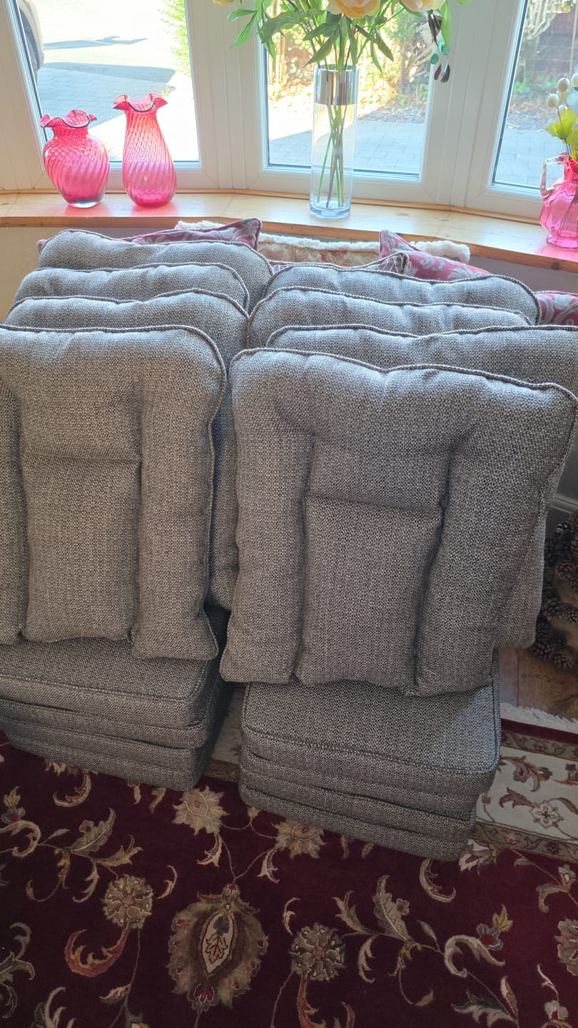 Customer photo review of Basket Weave Outdoor Upholstery Fabric
