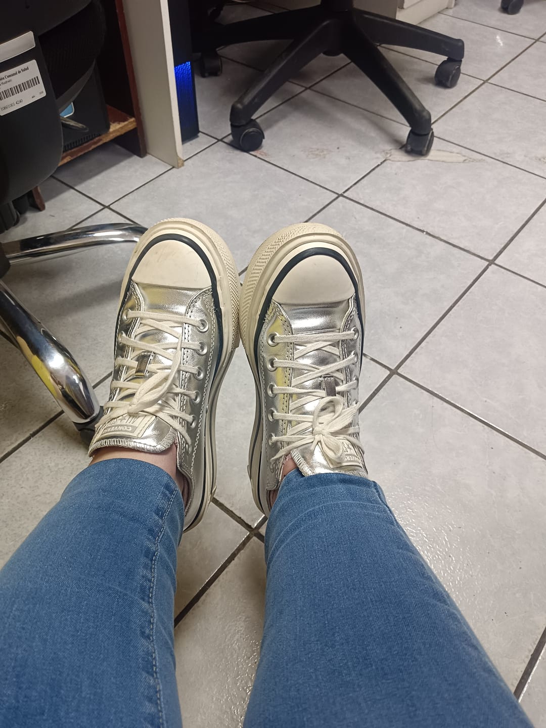 Customer photo review of Zapatillas Converse Chuck Taylor Lift Double Stack Mujer Plata