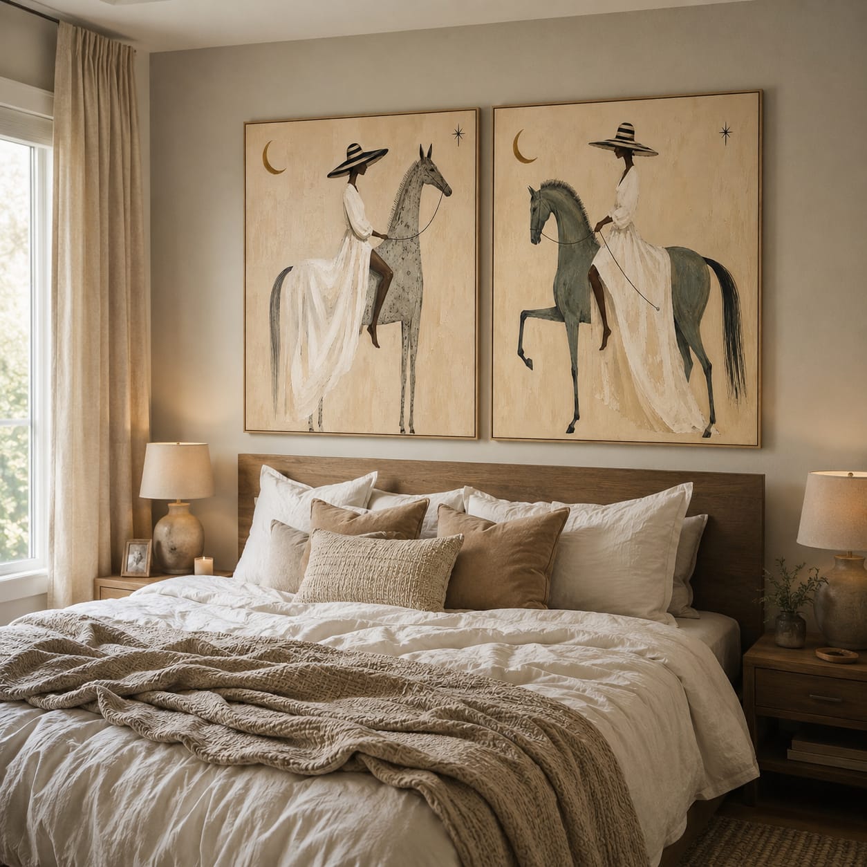 Customer photo review of Moonlit Grace-Woman Rider Diptych Painting