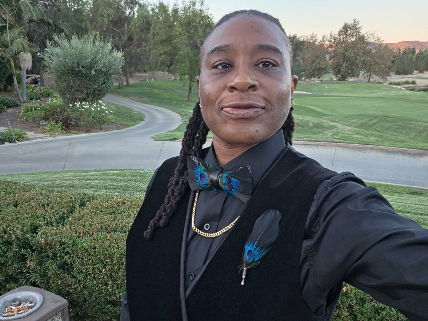 Customer photo review of The Leonardo - Feather Bow Tie