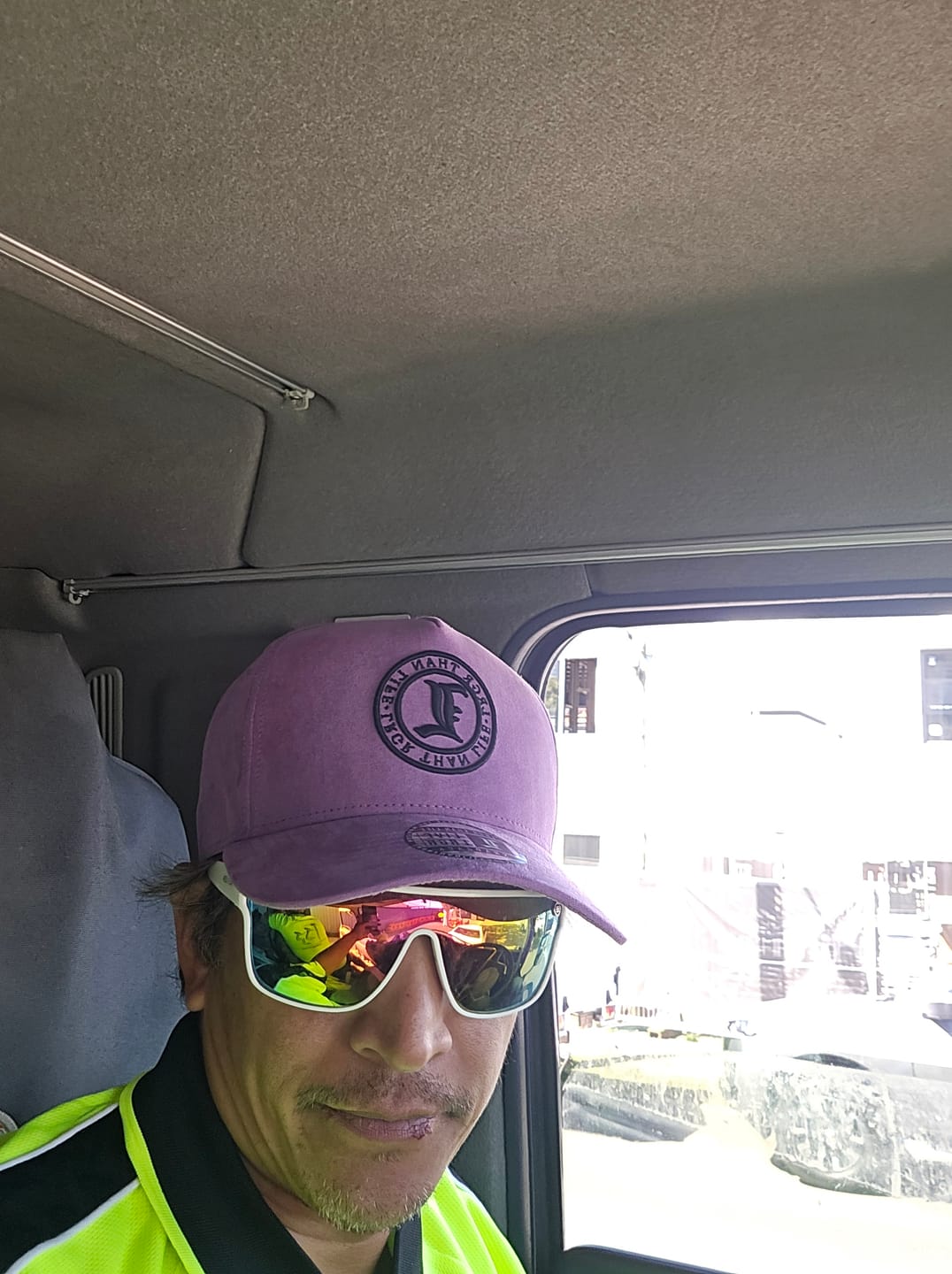 Customer photo review of A-FRAME HAT - PURPLE SUEDE