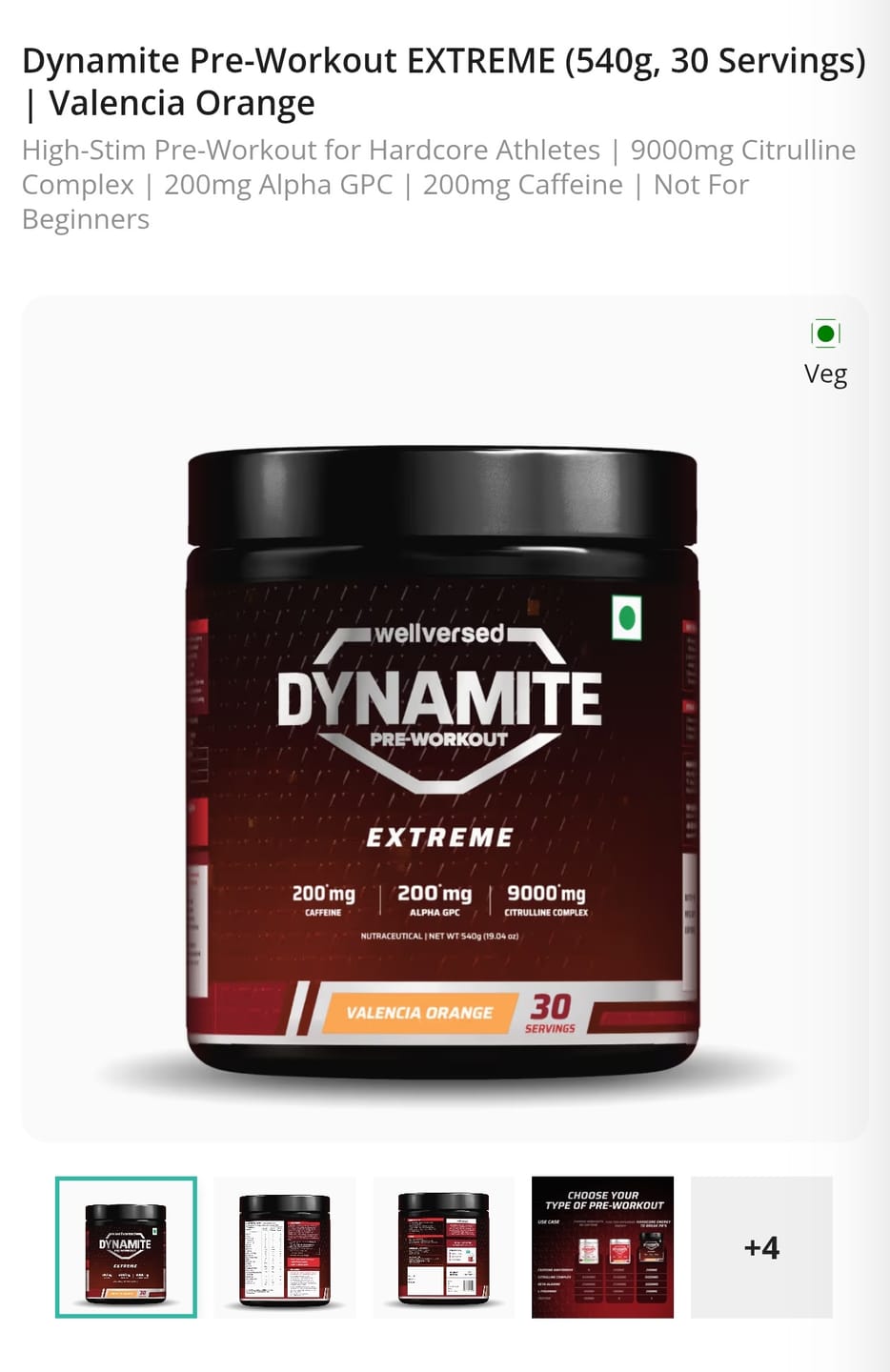 Customer photo review of Dynamite Pre-Workout EXTREME (540g, 30 Servings) | Valencia Orange