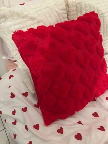 Customer photo review of Printed Duvet Cover Set – Red Heart 3pcs Bedding Set