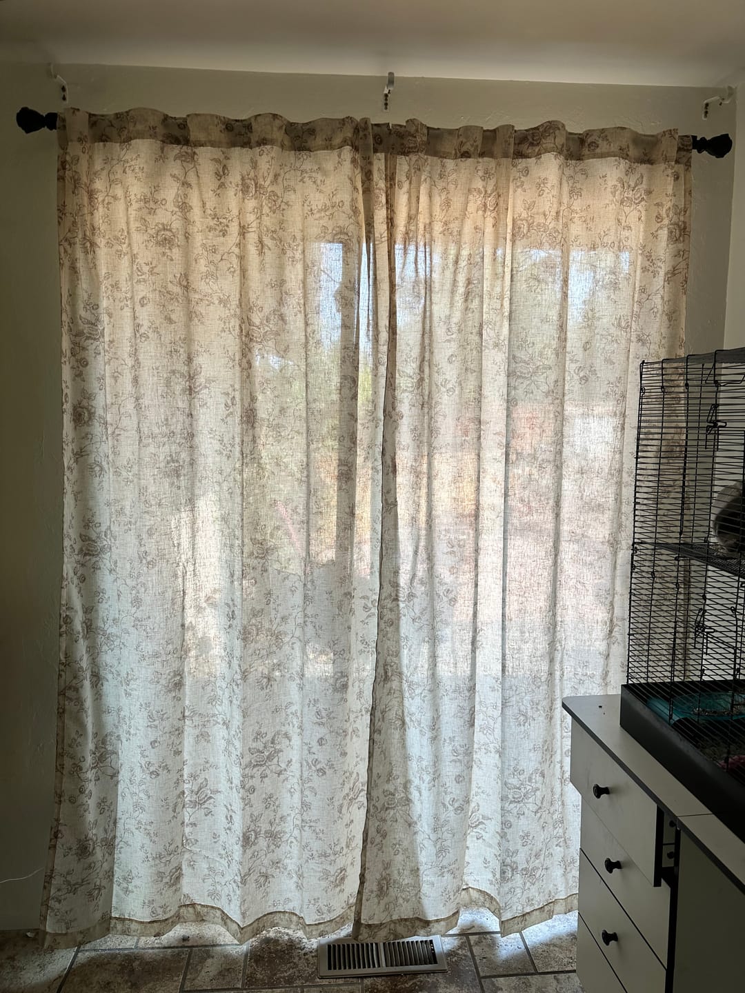 Customer photo review of Amelie Floral Linen Blend Curtains (2 Panels)