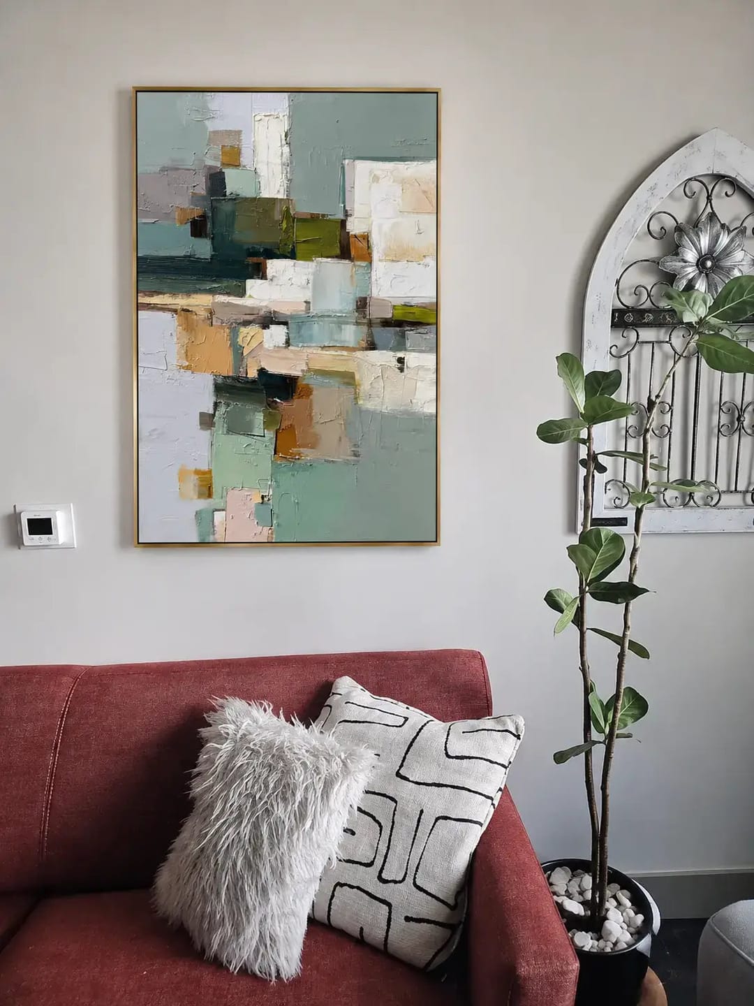 Customer photo review of Color Block Shapes Abstract Wall Art