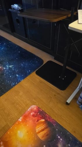 Customer photo review of C-Shaped Side Table – Height Adjustable Sofa Laptop Table