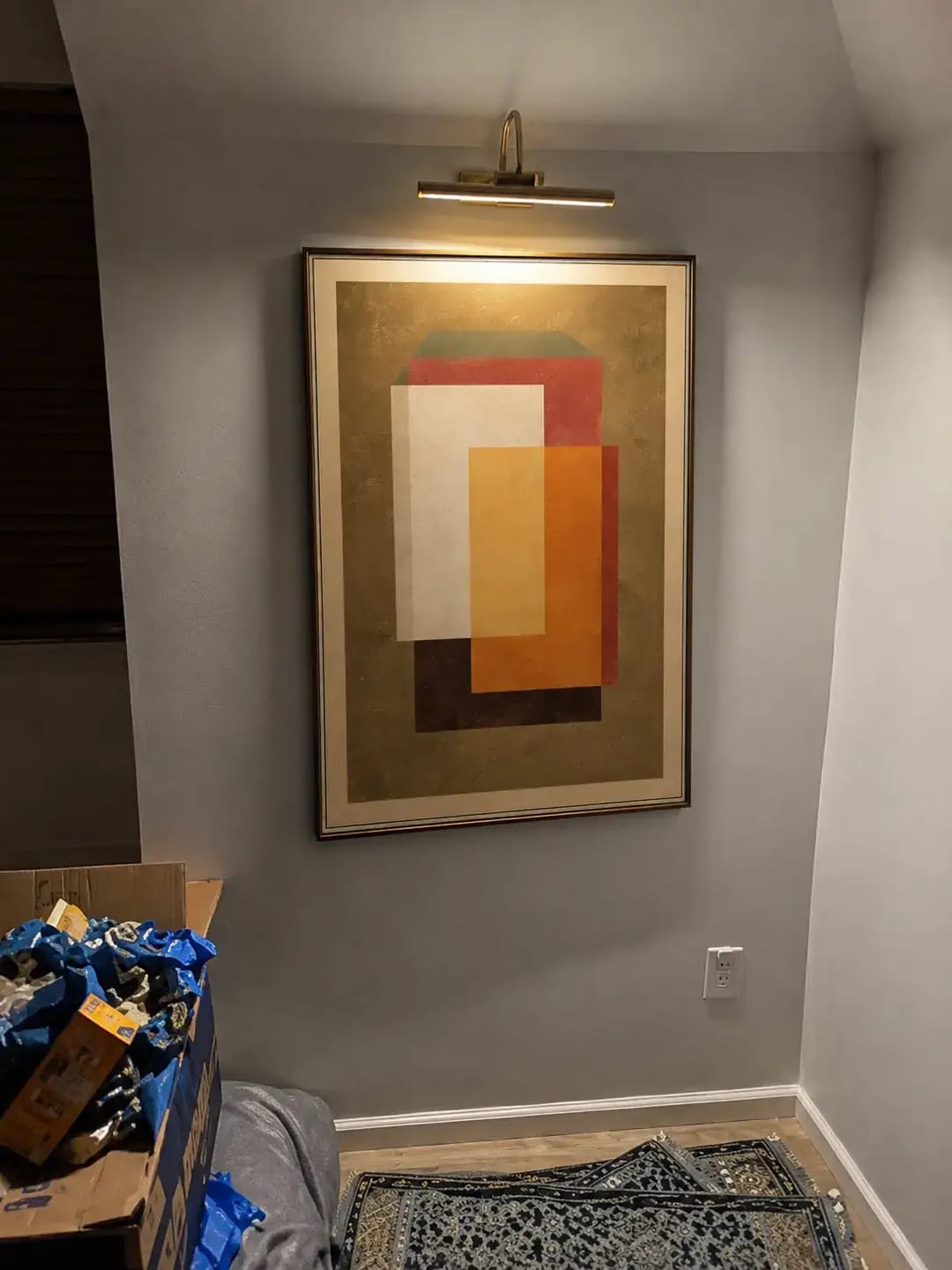 Customer photo review of Gilded Earth Stack Abstract Wall Art