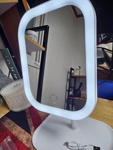 Customer photo review of LED Vanity Mirror – Touch Control Desktop Dressing Mirror