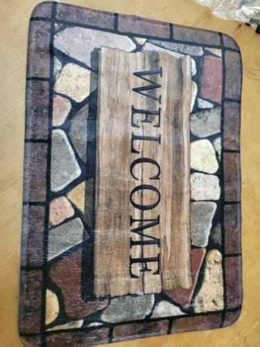 Customer photo review of Floral Welcome Mat - Graphic Anti-Slip Small Mat